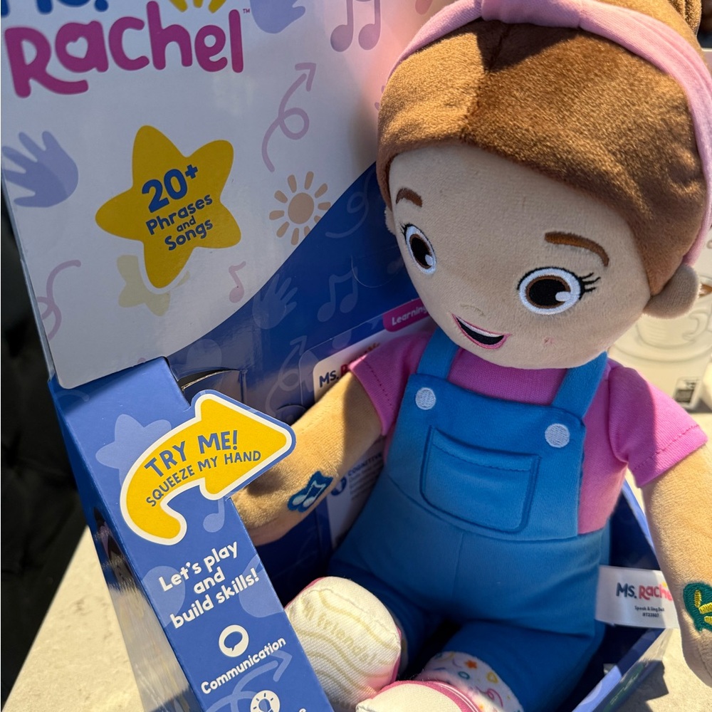 Rachel Doll with Pink and Blue Overalls